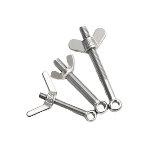 304不锈钢活节羊眼螺栓+蝶形螺母套装鱼眼带孔活节螺丝M6M8M10M12