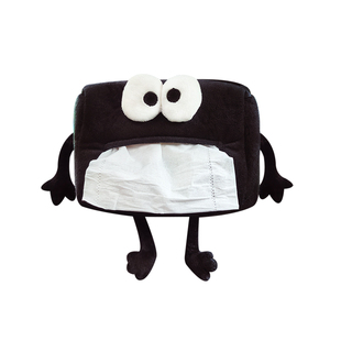 emo原创淡定小柴人车载纸抽盒可爱毛绒抽纸盒车内装饰抽纸收纳盒