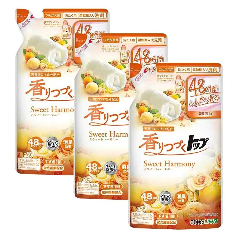 日本进口狮王top香氛柔顺洗衣液