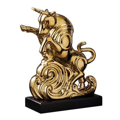 金色陶瓷件寓意好摆件新年装饰
