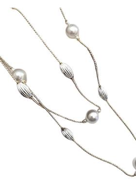 法式复古双层叠戴冷淡风珍珠项链