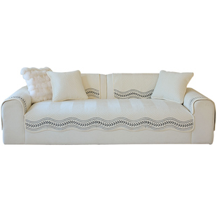 沙发垫冬天牛奶绒2025新款高级感垫布奶油风加厚防滑皮沙发坐垫