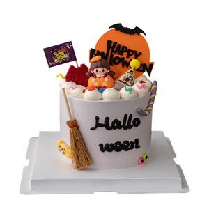 2024万圣节蛋糕装饰扫帚南瓜男孩女孩蝙蝠摆件HappyHalloween插件