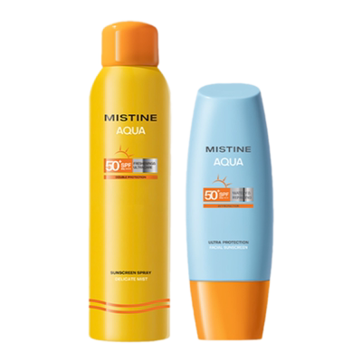 mistine防晒spf50全身小黄帽组合