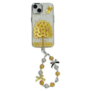 恬妤 中国风金箔新年摇钱树适用于苹果16promax手机壳iphone17创意15pro铜钱挂件13新年16国潮14pro防摔小众