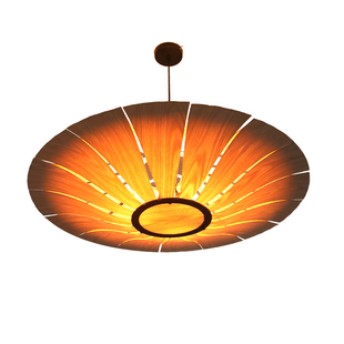 东南亚餐饮灯具灯饰中式民宿侘寂风甜品火锅烤鱼店木艺木皮吊灯