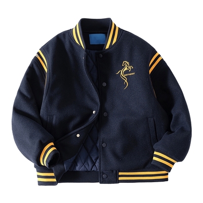 马年限定撞色加厚防风棒球棉服潮