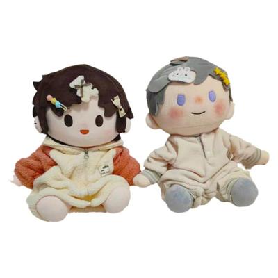 40cm棉花毛绒娃衣平替婴儿秋冬云朵绒长袖连体爬服宝宝外加厚保暖