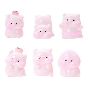 可爱芭蕾蜜桃小猪猪公仔 diy装饰品盲袋配件汽车载桌面微缩小摆件