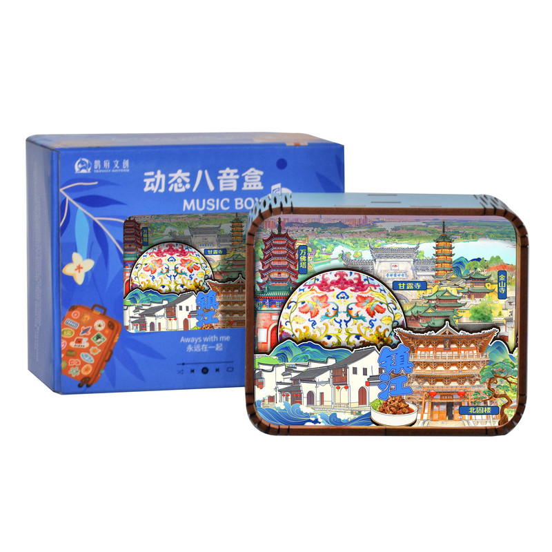镇江古寺文创木制八音盒定制