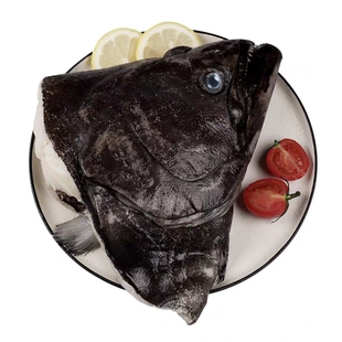 包邮新鲜深海大鲽鱼头只碟鱼头格陵兰鲽鱼头鸦片鱼头顺丰包邮