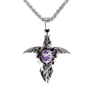 法国IDee十字架翅膀项链男小众设计感百搭个性蛇吊坠嘻哈穿配饰品