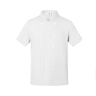 冰丝厨师服短袖夏季薄款透气餐饮后厨工服酒店厨房专用工作服