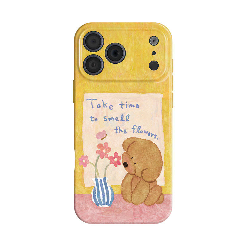 嗅花小狗~适用iphone手机壳17promax苹果16mate80华为pura70可爱nova13小米15opporeno14油画vivo荣耀300新款