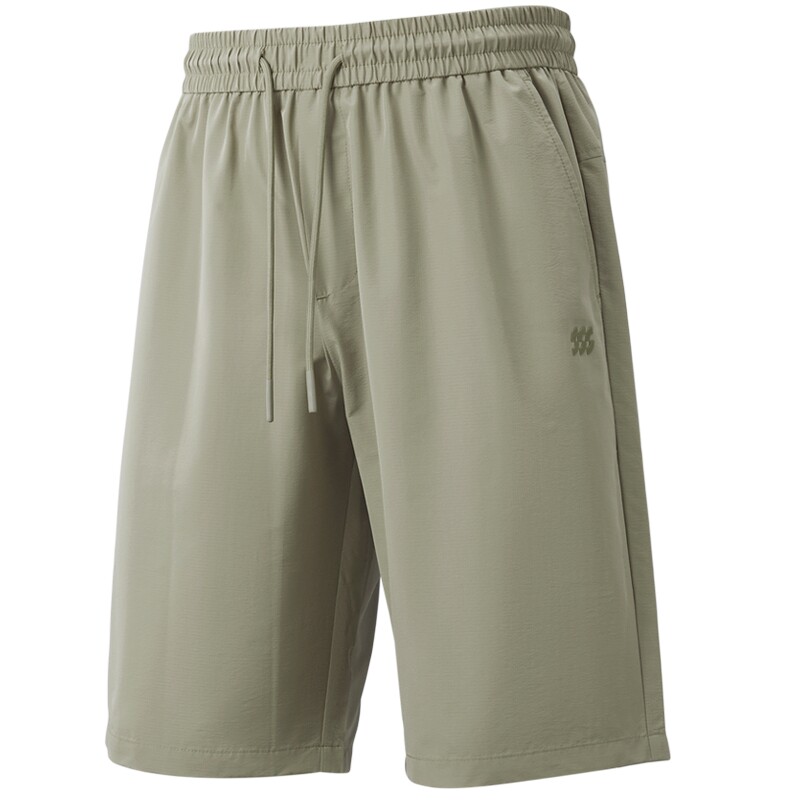 HLA/海澜之家防晒系带松紧腰休闲中裤26春夏新款山不在高短裤男士