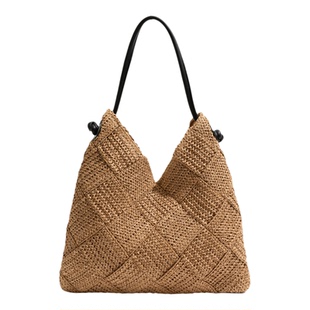 橙子少女法式拉菲草编包新款高级感编织沙滩包沙滩度假单肩手提包