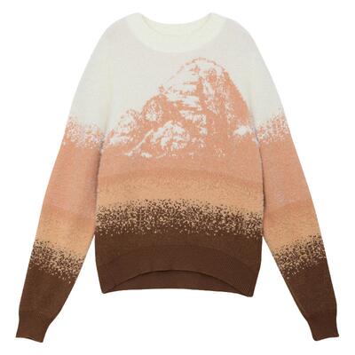 谜底时髦毛衣女冬季新品慵懒风宽松圆领套头针织衫244MZ1851