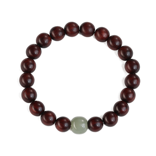 天然印度小叶紫檀手串男女黑檀木佛珠金丝楠木手链和田玉文玩盘玩