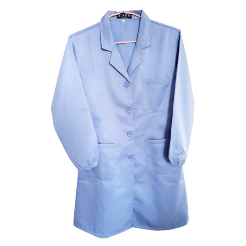 建超服饰厚款浅蓝大褂实验服工作服外套劳保厂服防尘服男女款罩衣