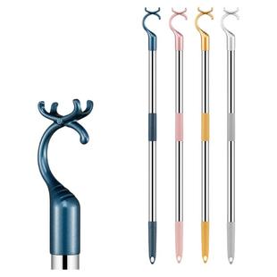 铝合金撑衣杆晾衣柜室内收缩阳台晒衣竿伸缩取叉头挑衣家用不锈钢