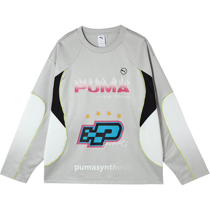 Puma/彪马正品2024冬新款男女拼接印花运动图案长袖631082-80