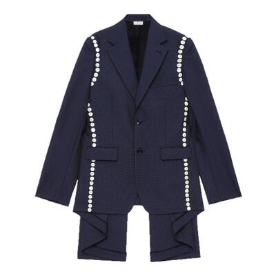 IT纽扣装饰拼接西装夹克