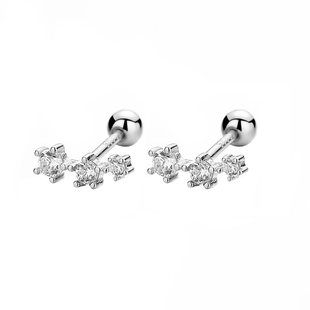 Mercurys 一束流星~闪闪发亮纯银耳钉小巧非常mini的耳骨钉养耳洞