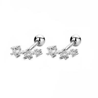 s925银简约百搭闪闪发光的耳朵