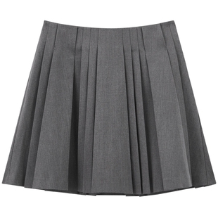 【商场同款】太平鸟百褶灰色短裙高腰品质2026夏半身裙A3GEG2126