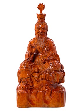 花梨木雕三清道祖神像明清古典