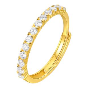 周大生DC罗马假日戒指纯银S925复古小众可叠戴指环送女友新年礼物