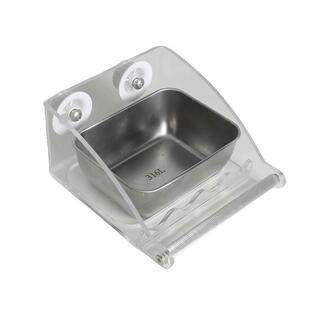 防溅鹦鹉喂食器鸟食盒喂鸟器饮水器食罐食槽多功能鸟用不锈钢食盒