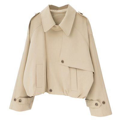 短款米白色外套韩版时尚风衣