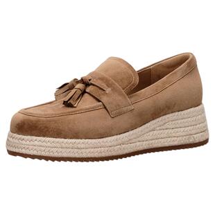 羊皮反绒星期六乐福鞋女鞋流苏草编一脚蹬厚底增高春秋软底单鞋子