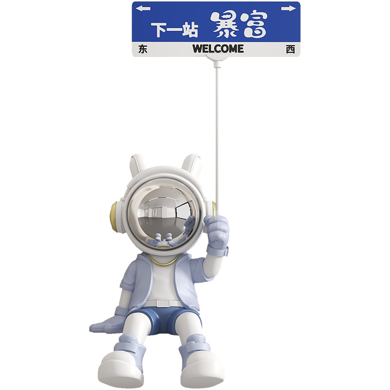 宇航员太空人路牌摆件