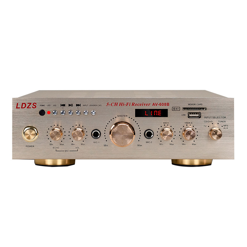 新款功放机家用大功率5.0声道蓝牙MP3插卡USB卡拉OK专业功放音箱