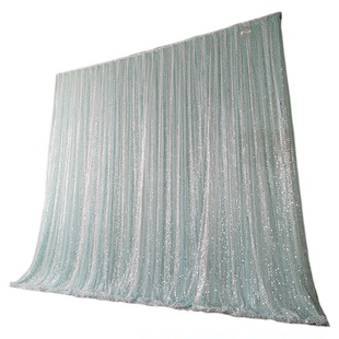 婚庆舞台背景纱幔装饰墙壁亮片布幔婚礼装饰生日场景网红橱窗背景