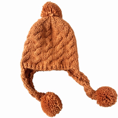 冬季针织毛球护耳保暖显脸小女帽