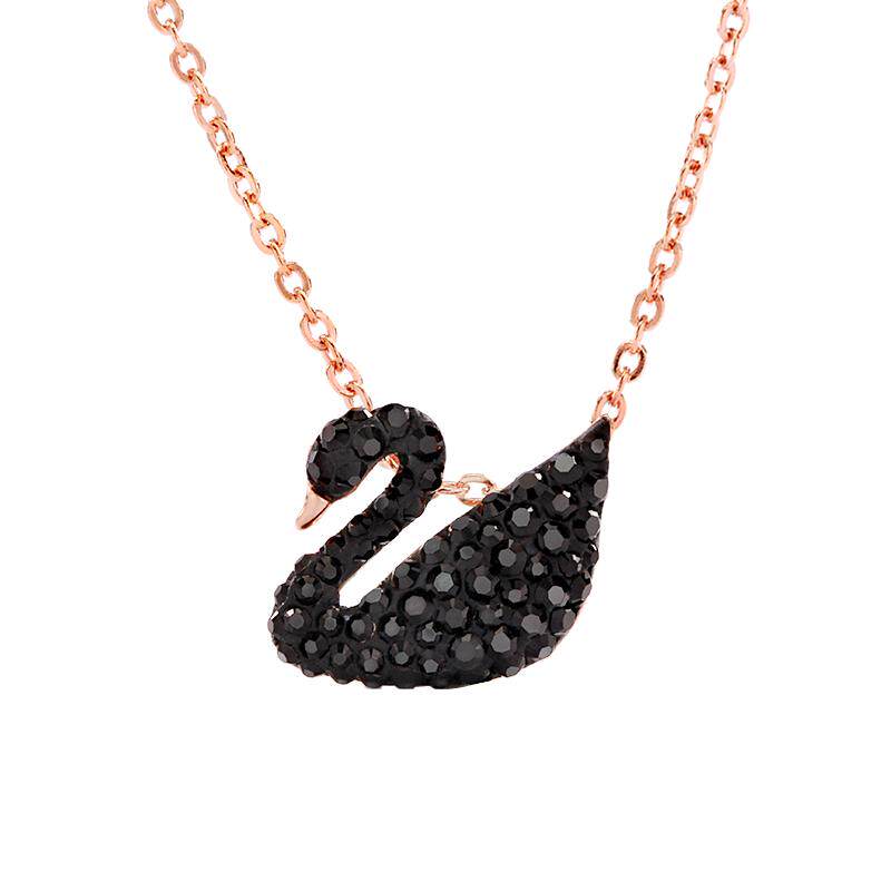 Swarovski/施华洛世奇小号黑天鹅项链玫瑰金色锁骨女吊坠5204133