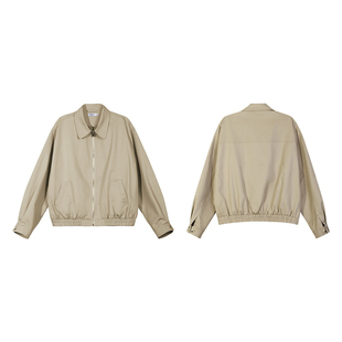 ALLFIT 学院派卡其色哈灵顿夹克 短宽版型通勤休闲百搭外套男女