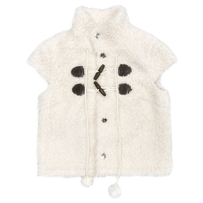 fragileheart易碎商店·慵懒假日新款环保皮草马甲羊羔毛立领外套