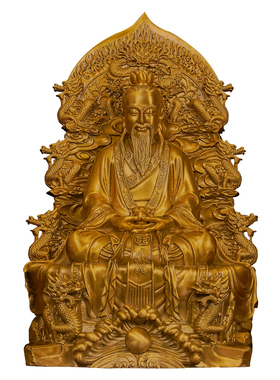 黄铜三清道祖全套桌面摆件