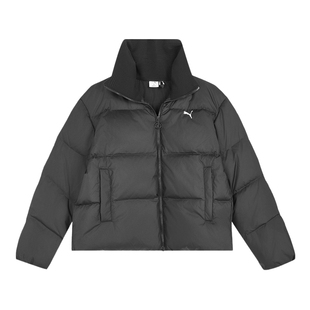 PUMA彪马羽绒服女款冬季新款休闲运动保暖黑色短款外套635807-01