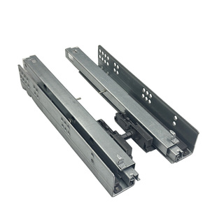 DTC东泰反弹托底轨道三节全拉滑道免拉手抽屉导轨平衡杆五金配件
