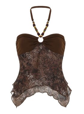 【中古辣妹】复古美式挂脖吊带