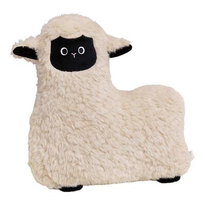 可爱小绵羊毛绒玩具卡通黑脸奶羊公仔腰靠垫儿童暖萌抱枕陪伴玩偶