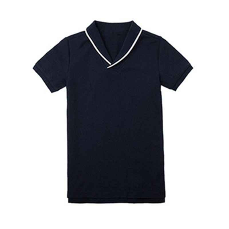 纯棉枣红色英伦polo衫短裤校服