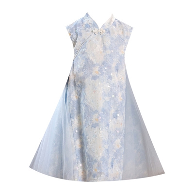 旗袍女童汉服裙夏季2025新款儿童国风新中式连衣裙女孩复古风裙子