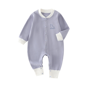 婴儿衣服莫菲棉长袖无骨连体衣四季款男女宝宝亲肤可爱爬服春秋季