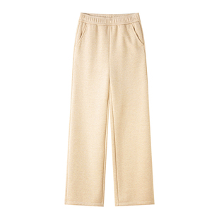 170高个子加长女裤冬季加绒松紧腰宽松显瘦直筒休闲裤窄版阔腿裤